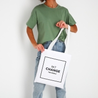 Шопер «Измени мир» 35х0.5х40 см, отдел без молнии, без подклада, белый Шопер «Измени мир» 35х0.5х40 см, отдел без молнии, без подклада, белый