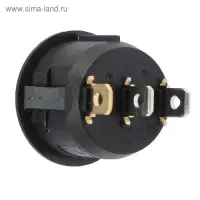 Выключатель 1 клавишный, с подсветкой, диаметр 23 мм, красный, 10 А