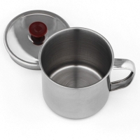 Кружка из нержавеющей стали с крышкой &laquo;Вестерн&raquo;, 320 мл, d=9 см, цвет хромированный