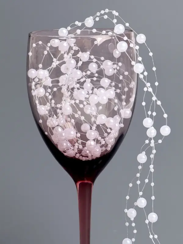 Гирлянда для декора из бусин, жемчужный