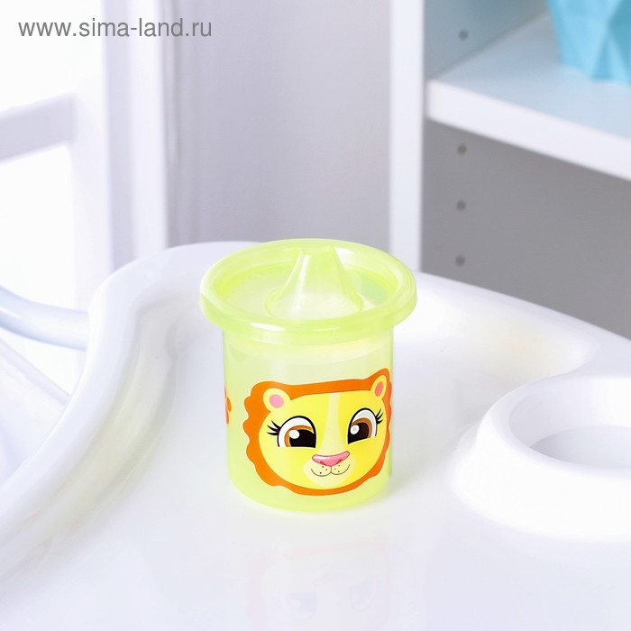 Поильник детский &laquo;Львенок Лео&raquo;, с твёрдым носиком, 200 мл, цвет желтый