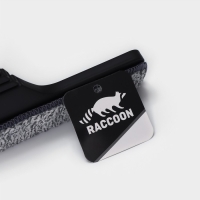 Окномойка с насадкой из микрофибры Raccoon, гибкая, стальная телескопическая ручка, 28&times;2,5&times;80(117) см, цвет чёрный