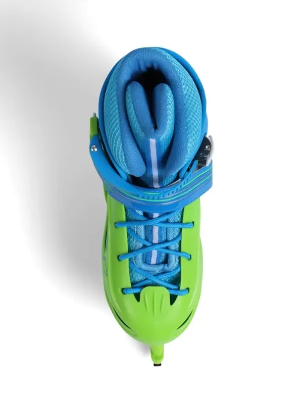 Коньки детские раздвижные BlackAqua, р. 34-37, для фитнеса, зелёные, синие