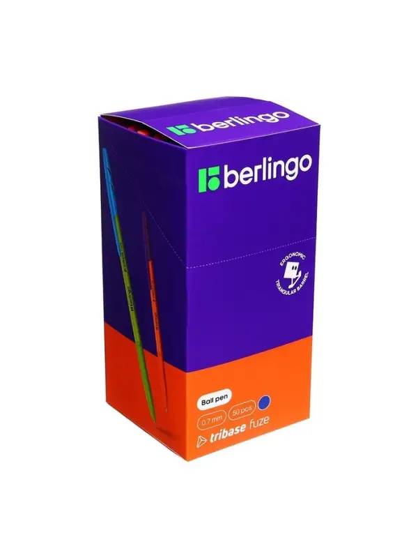 Ручка шариковая Berlingo Tribase Fuze, узел 0.7 мм, чернила синие, МИКС