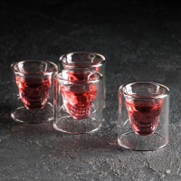 Набор стеклянных стопок Magistro &laquo;Череп. Хэллоуин&raquo;, 25 мл, 4 шт