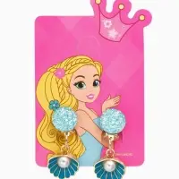 Клипсы детские &laquo;Выбражулька&raquo; жемчужина в ракушке, цвет голубой