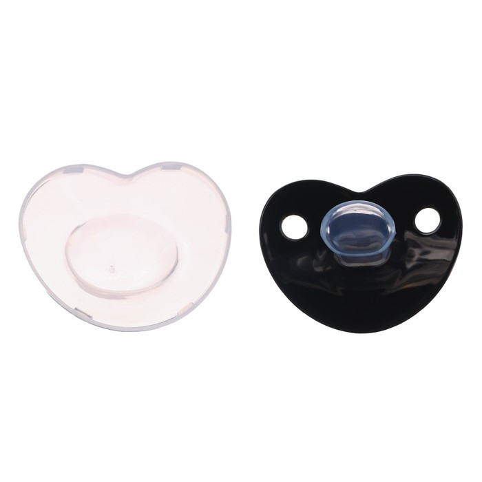 Соска - пустышка силиконовая ортодонтическая &laquo;BOSS&raquo;, от 6 мес., с колпачком, цвет черный/золото, стразы