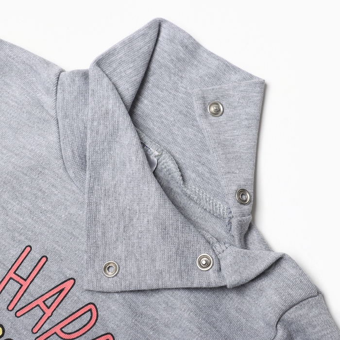 Водолазка для девочек, цвет серый меланж, рост 86 см