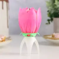 Свеча для торта музыкальная &laquo;Тюльпан&raquo;, розовая, 12&times;5 см
