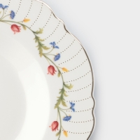 Тарелка глубокая WY Flowers song, d=21.5 см, фарфор, белая