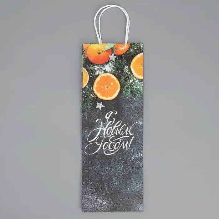 Пакет под бутылку &laquo;Мандарины&raquo;, 13 x 36 x 10 см