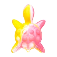 Прорезыватель силиконовый для зубов с погремушкой Крошка Я &laquo;Черепаха&raquo;, розовый