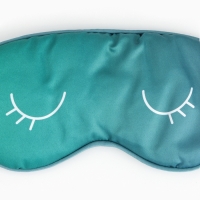 Маска шелковая для сна &laquo;Глазки&raquo;, 20 х 9 см, цвет бирюзовый