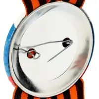 Значок закатной с георгиевской лентой &laquo;9 мая&raquo;