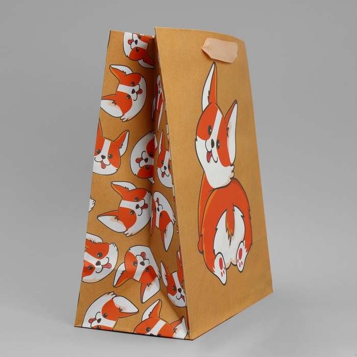 Пакет подарочный крафтовый вертикальный, упаковка, «Пёсик», ML 23 х 27 х 11.5 см Пакет подарочный крафтовый вертикальный, упаковка, «Пёсик», ML 23 х 27 х 11.5 см