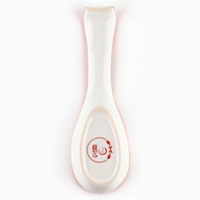 Новый год! Подставка новогодняя керамическая под ложку &laquo;Пряничные человечки&raquo;, 7 х 22.3 см, цвет белый