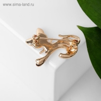 Брошь «Кошечка», цвет белый в золоте Брошь «Кошечка», цвет белый в золоте