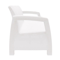 Диван "Ротанг" 3-х местный, с подстаканниками, 188 см х 70 см х 79 см, цвет белый Диван "Ротанг" 3-х местный, с подстаканниками, 188 см х 70 см х 79 см, цвет белый