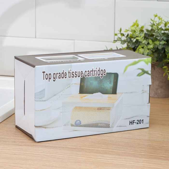 Салфетница &laquo;Эстетика&raquo;, 21&times;12&times;10 см, цвет коричневый