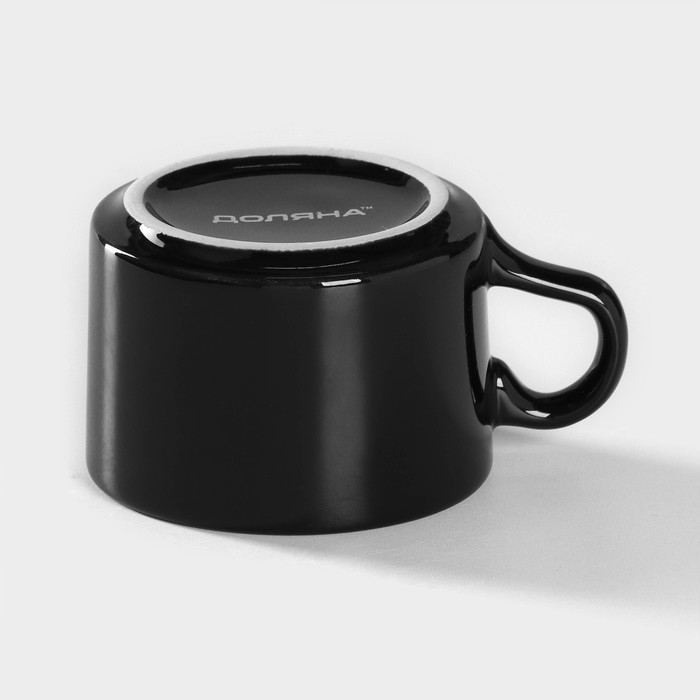 Кружка керамическая Доляна Coffee break, 150 мл, цвет чёрный