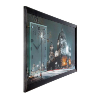 Часы-картина настенные, серия: Город, "Ночной Берлин", 50 х 100 см