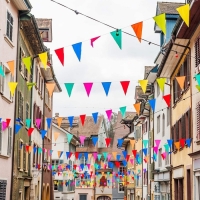 Флажки-гирлянда, l-50 м,(100 флагов), флажок 14 х 21 см