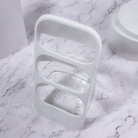 Органайзер для хранения косметических принадлежностей, 3 секции, 16,2 &times; 13,5 &times; 33,5 см, цвет белый/прозрачный