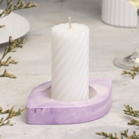 Подсвечник "Глаз. Мрамор"  из гипса, 14,5х9,5х2см,мрамор с фиолетовыми полосками