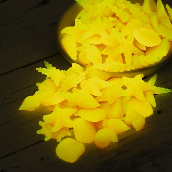 Декоративные фигурки для аквариума, светящиеся, Декоративные фигурки для аквариума, светящиеся, "Морские обитатели", 3 - 5 см, 200г, коралл