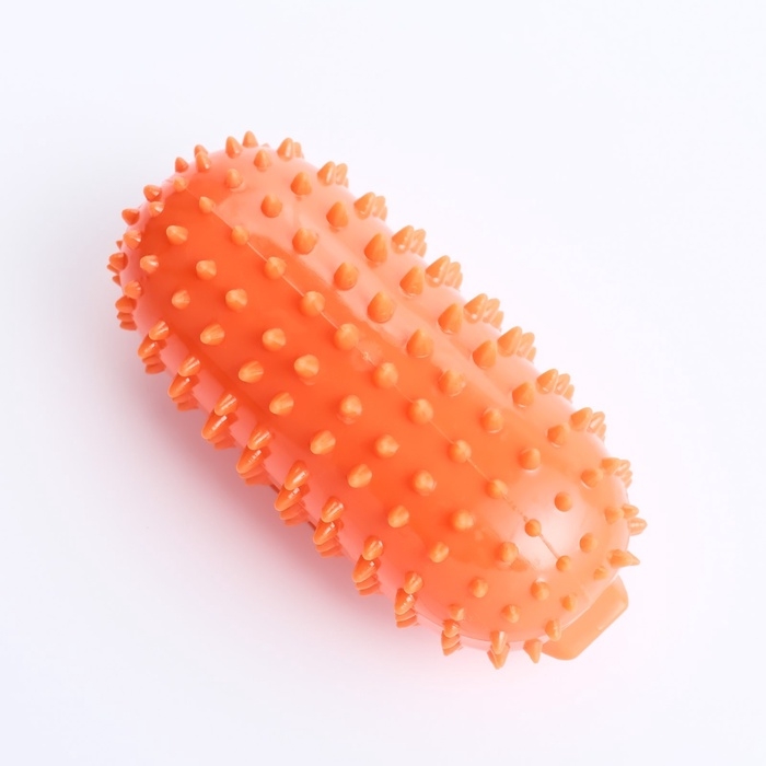 Игрушка массажная пищащая для собак Игрушка массажная пищащая для собак "Хот-дог" 11 см, ТПР, микс цветов