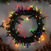 Гирлянда &laquo;Нить&raquo; 5.5 м, IP20, тёмная нить, 140 ламп, свечение мульти, 8 режимов, 220 В