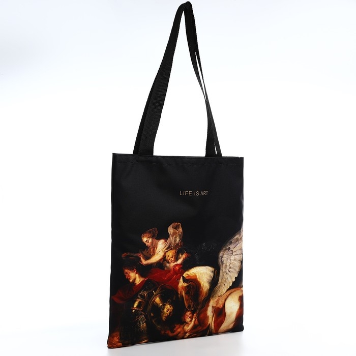 Сумка шопер Life is Art, 35х0.5х40 см, отд без молнии, без подклада, чёрная Сумка шопер Life is Art, 35х0.5х40 см, отд без молнии, без подклада, чёрная