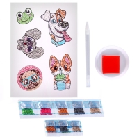 Алмазная мозаика-стикер с частичным заполнением для детей &laquo;Веселые животные&raquo;