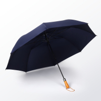 Зонт полуавтоматический &laquo;Однотонный&raquo;, эпонж, 3 сложения, 8 спиц, R = 60/70 см, D = 140 см, цвет синий