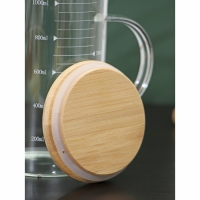 Кувшин мерный BellaTenero &laquo;Эко&raquo;, 1 л, стекло, с бамбуковой крышкой, прозрачный