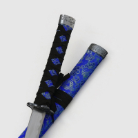 Макет оружия &laquo;Сувенирные катаны на подставке 3в1. Драконы на синем&raquo;, подарочный набор, ножны ткань, 47 см; 70 см; 89 см