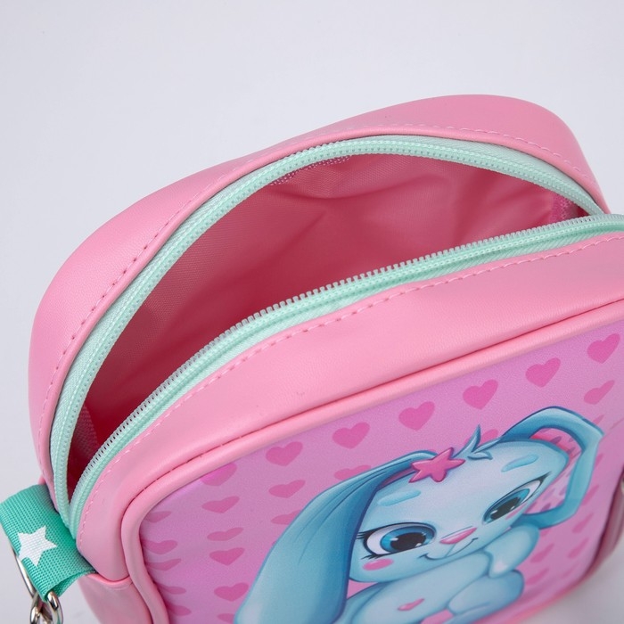 Сумка на ремешке детская для девочки &laquo;Голубой зайчик&raquo;, 15&times;5&times;21