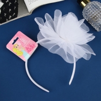 Ободок для волос "Школьница" галант классик, d-16 см, 1 см, белый Ободок для волос "Школьница" галант классик, d-16 см, 1 см, белый