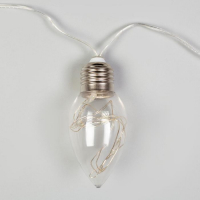 Гирлянда &laquo;Нить&raquo; 3 м с насадками &laquo;Лампочки капля&raquo;, IP20, прозрачная нить, 80 LED, свечение синее, 8 режимов, 220 В