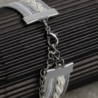 Браслет кожа «Магия знаков» совушки, 5 нитей, цвет бело-серый, L=20 см Браслет кожа «Магия знаков» совушки, 5 нитей, цвет бело-серый, L=20 см