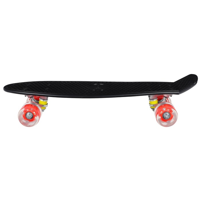 Пенниборд ONLYTOP, 56х15 см, колёса световые PU 60х45 см, алюминиевая рама, цвет чёрный