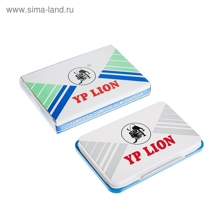 Штемпельная подушка, синяя, в металлической коробке, №3, 10 х 7 см Штемпельная подушка, синяя, в металлической коробке, №3, 10 х 7 см