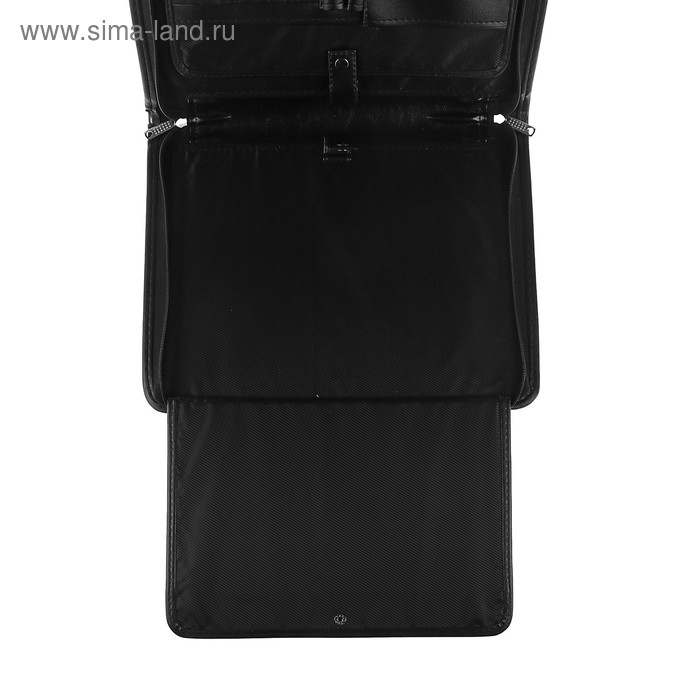 Папка деловая, искусственная кожа, для бумаг, 370 х 275 х 50 мм, с ручкой-трансформер, 3Д54 "Люкс", черная