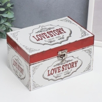 Шкатулка дерево кожзам "История любви" 10х12х18 см