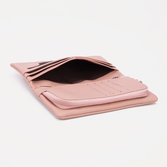 Кошелёк женский на магнитах, цвет пудровый