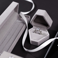 Футляр бархатный под серьги/кольцо &laquo;Кристалл&raquo;,6,5&times;6, цвет серый