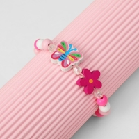 Браслет детский &laquo;Выбражулька&raquo; бабочка и цветок, цветной