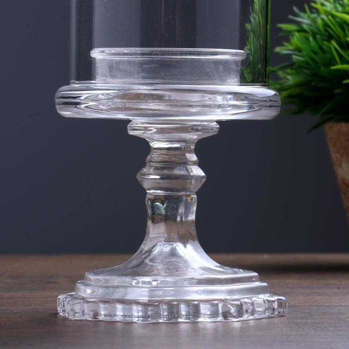 Подсвечник стекло на 1 свечу Подсвечник стекло на 1 свечу "Бокал на ножке" прозрачный 18х8,5х5 см