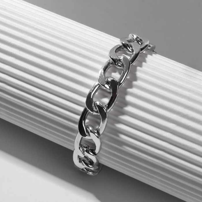 Браслет металл &laquo;Цепь&raquo; ремень, цвет серебро, L=16 см