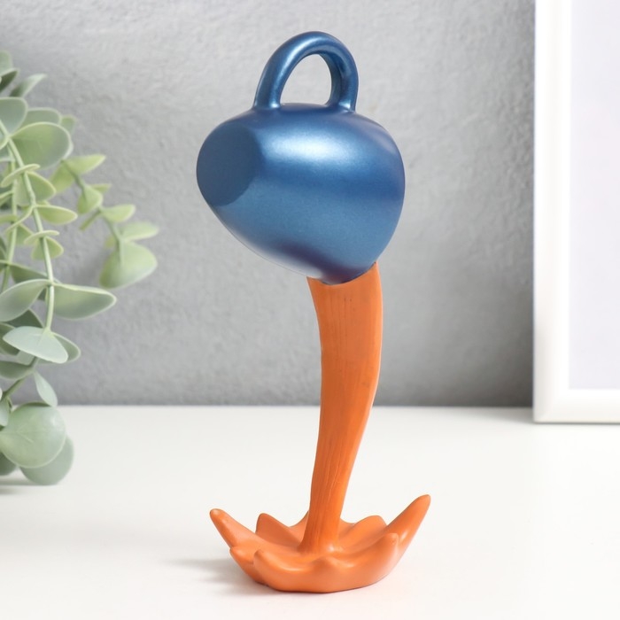 Сувенир полистоун "Синяя чашка жидкое золото - брызги" 15х5,5х8 см